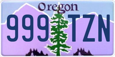 OR license plate 999TZN