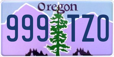 OR license plate 999TZO
