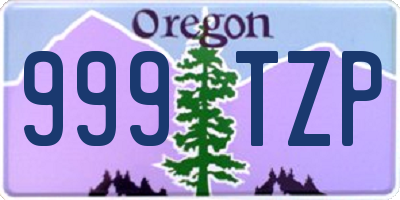 OR license plate 999TZP