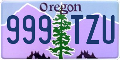 OR license plate 999TZU