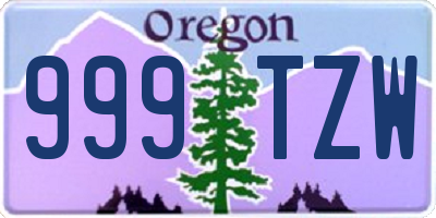 OR license plate 999TZW