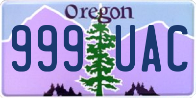 OR license plate 999UAC