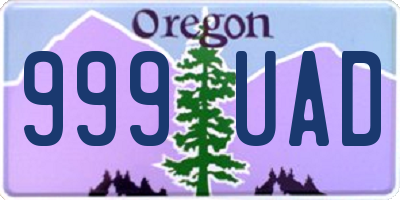 OR license plate 999UAD