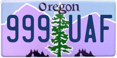 OR license plate 999UAF