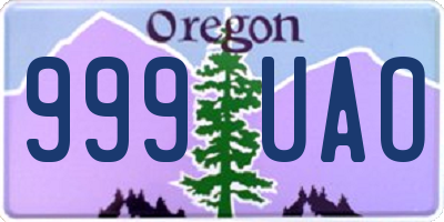 OR license plate 999UAO