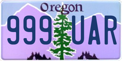 OR license plate 999UAR