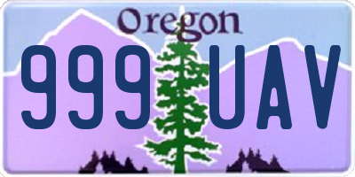 OR license plate 999UAV