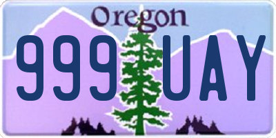 OR license plate 999UAY