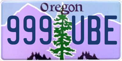 OR license plate 999UBE
