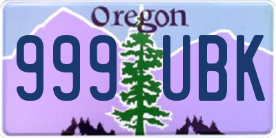 OR license plate 999UBK