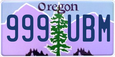 OR license plate 999UBM