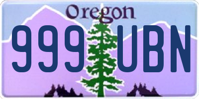 OR license plate 999UBN