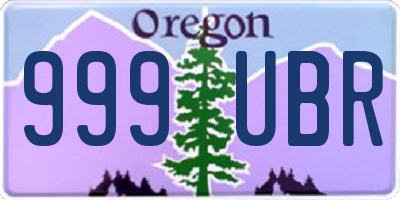 OR license plate 999UBR