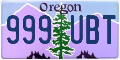 OR license plate 999UBT