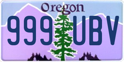 OR license plate 999UBV