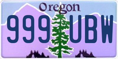 OR license plate 999UBW