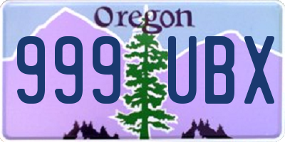 OR license plate 999UBX