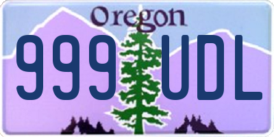 OR license plate 999UDL