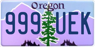 OR license plate 999UEK