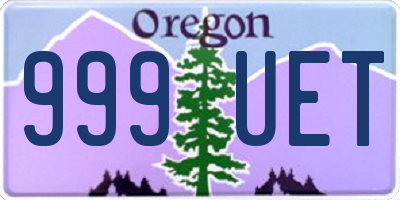OR license plate 999UET