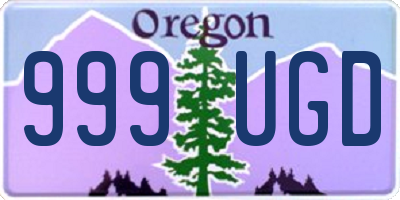 OR license plate 999UGD