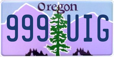 OR license plate 999UIG