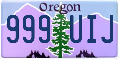 OR license plate 999UIJ