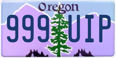 OR license plate 999UIP