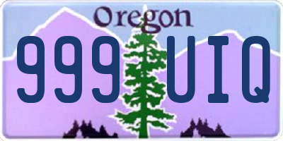 OR license plate 999UIQ