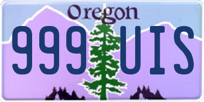 OR license plate 999UIS
