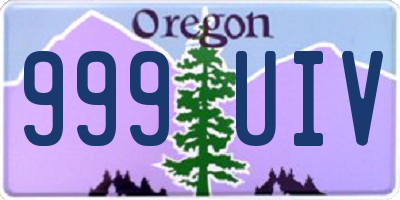 OR license plate 999UIV