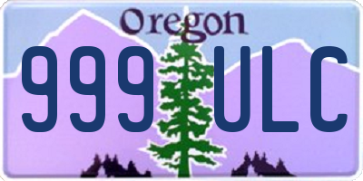 OR license plate 999ULC