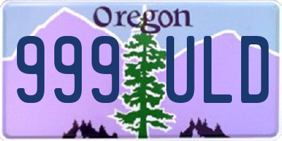 OR license plate 999ULD