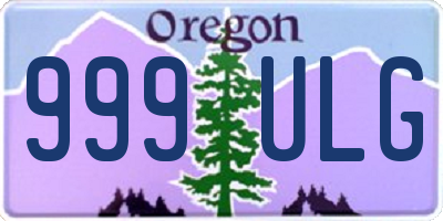 OR license plate 999ULG