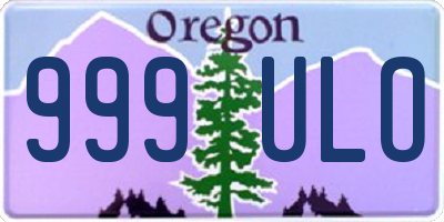 OR license plate 999ULO