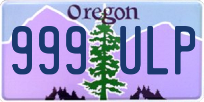 OR license plate 999ULP