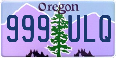 OR license plate 999ULQ