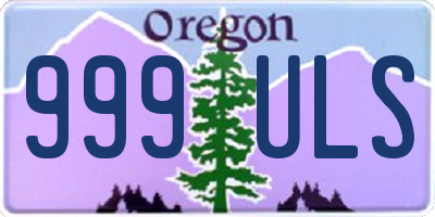 OR license plate 999ULS