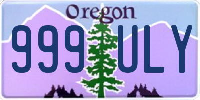 OR license plate 999ULY