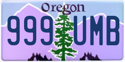 OR license plate 999UMB