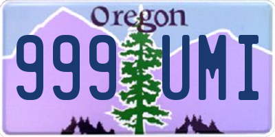 OR license plate 999UMI