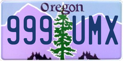 OR license plate 999UMX