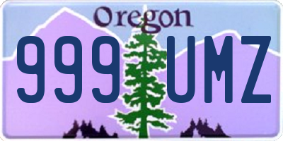 OR license plate 999UMZ