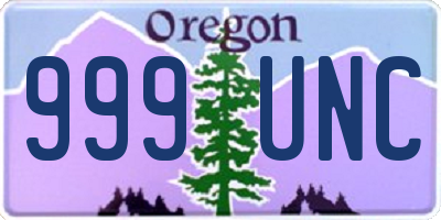 OR license plate 999UNC