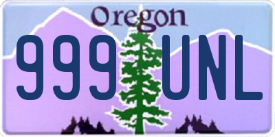 OR license plate 999UNL