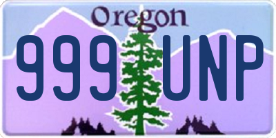 OR license plate 999UNP
