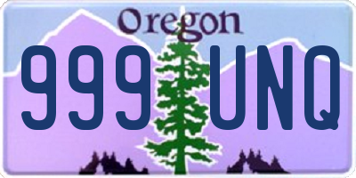 OR license plate 999UNQ