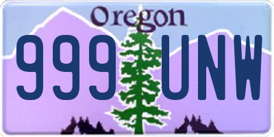 OR license plate 999UNW