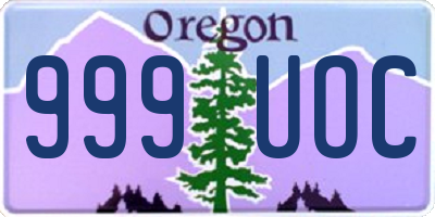 OR license plate 999UOC