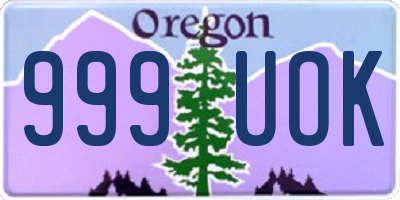 OR license plate 999UOK